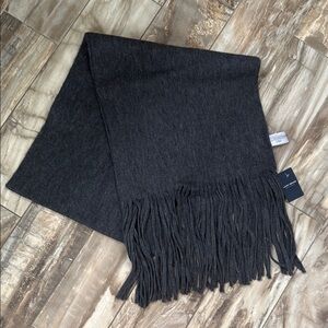 NWT Lucky Brand Dark Gray Fringe Scarf